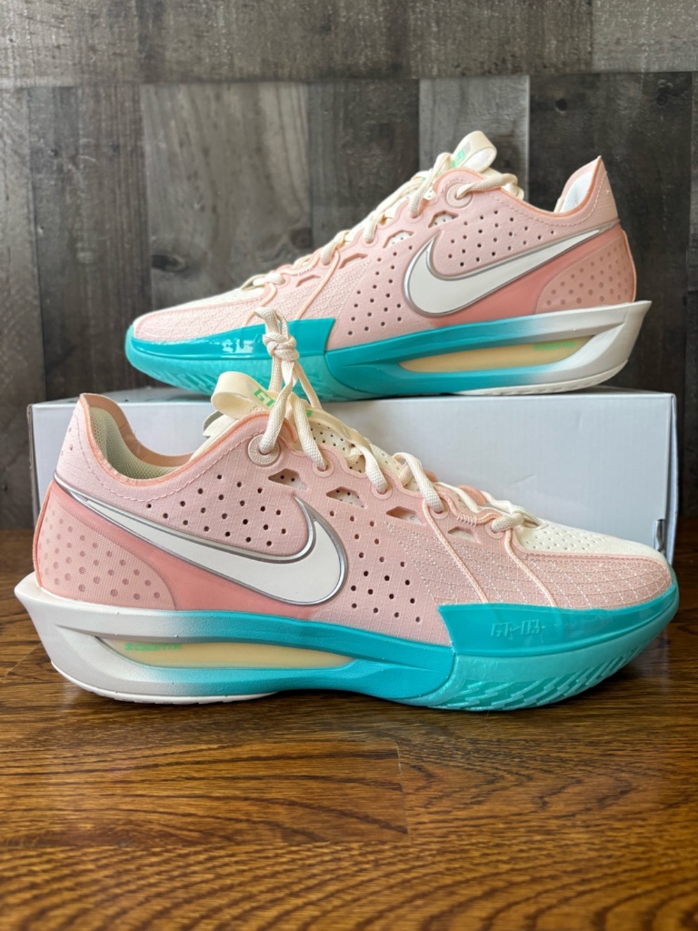 Nike Air Zoom GT Cut 3 Washed Coral Dusty Cactus Basketball Shoes Size 10.5.